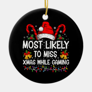 Mest sannolikt att missa jul medan du spelar jul julgransprydnad keramik