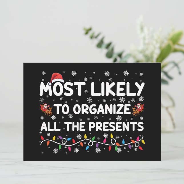 Mest sannolikt att organisera alla presenter Xmas Inbjudningar (Stående Fram)