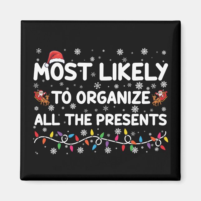 Mest sannolikt att organisera alla presenter Xmas Magnet (Framsidan)