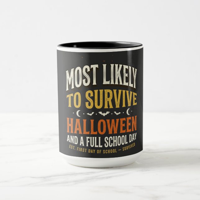 Mest sannolikt att överleva halloween mugg (Center)