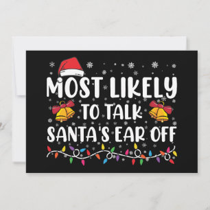 Mest sannolikt att prata Santas öra av Familj Xmas Inbjudningar