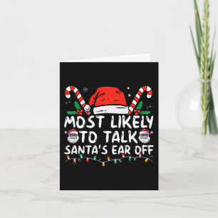 Mest sannolikt att prata Santas öra av familjens j Kort