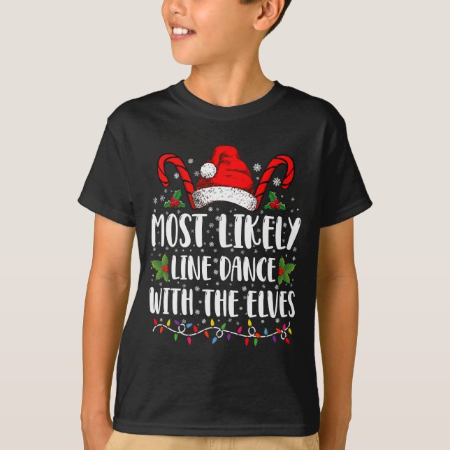 Mest sannolikt att rad-dansa med älvorna jul t shirt (Framsida)