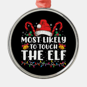 Mest sannolikt att röra vid julfamiljen Elf Julgransprydnad Metall