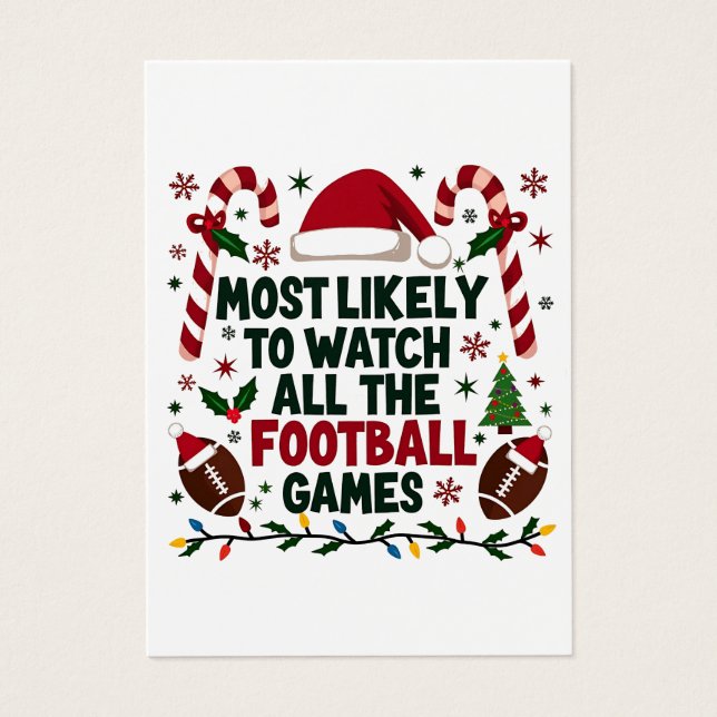 Mest sannolikt att se alla fotbollsmatcher fula visitkort (Framsidan)