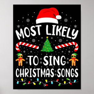 Mest sannolikt att sjunga julmusik familjemössa poster