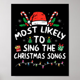 Mest sannolikt att sjunga julsånger jul poster