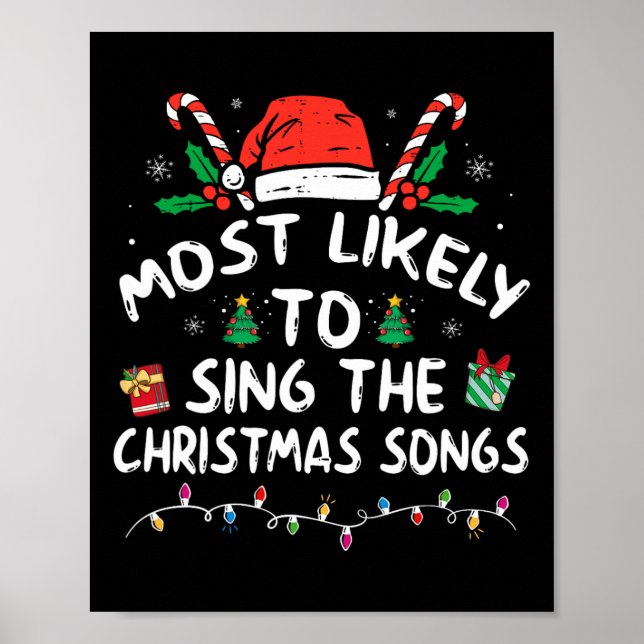 Mest sannolikt att sjunga julsånger jul  poster (Framsidan)