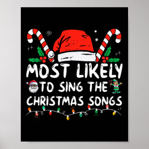 Mest sannolikt att sjunga julsånger jul poster