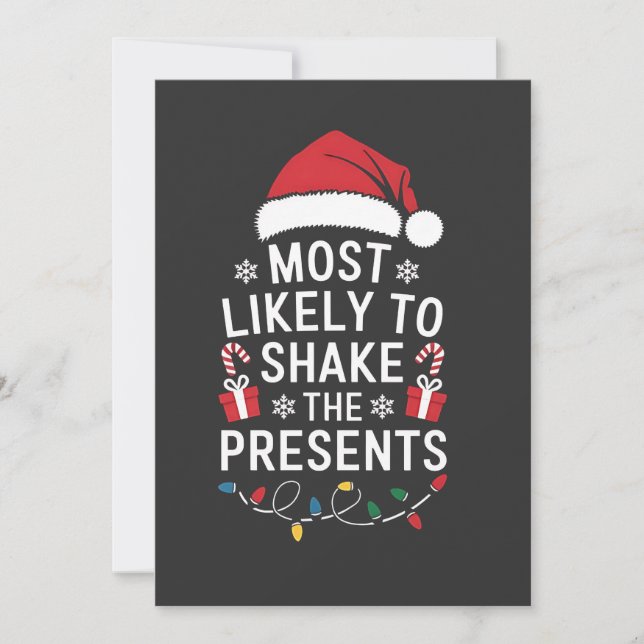 Mest sannolikt att skaka julklappar jul  inbjudningar (Framsida)