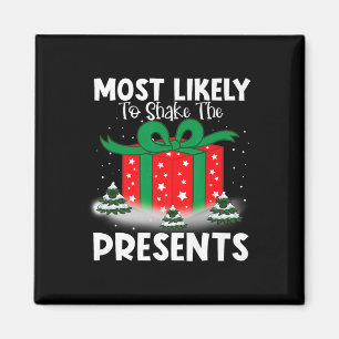 Mest sannolikt att skaka julklappar julfamilj magnet
