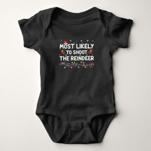 Mest sannolikt att skjuta på renfamiljens jul t shirt