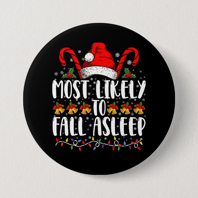 Mest sannolikt att somna julmatchning knapp (Framsida)