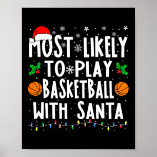 Mest sannolikt att spela basket med jultomtfamilje poster
