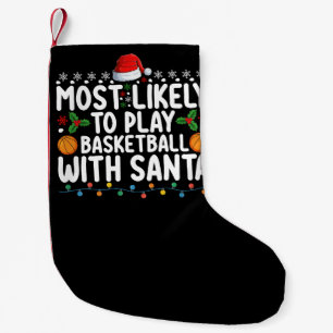 Mest sannolikt att spela basket med Santa jul Liten Julstrumpa