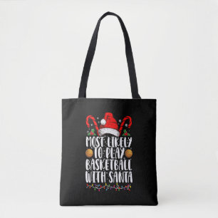 Mest sannolikt att spela basket med tomten Xmas Tygkasse