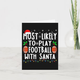 Mest sannolikt att spela fotboll med Santa familje Kort