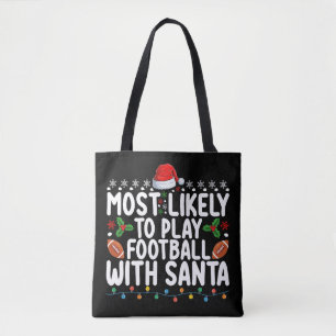 Mest sannolikt att spela fotboll med Santa jul Tygkasse