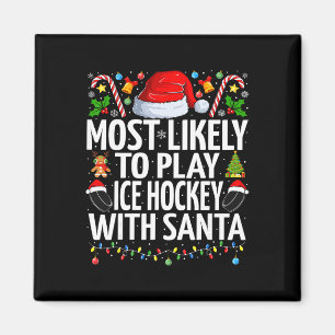 Mest sannolikt att spela ishockey med Santa Christ Magnet