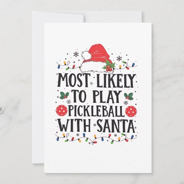 Mest sannolikt att spela Pickleball med Tomte  Inbjudningar (Framsida)