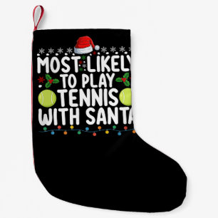 Mest sannolikt att spela tennis med Santa jul Liten Julstrumpa
