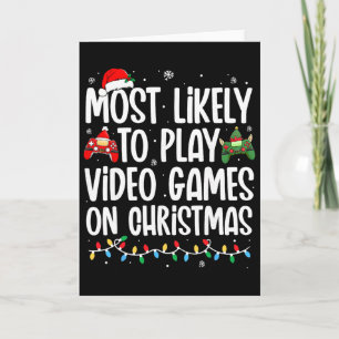 Mest sannolikt att spela tv-spel på jul Familj Kort