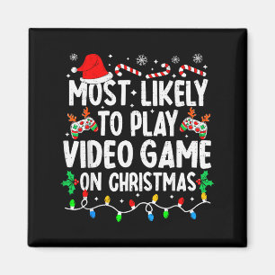 Mest sannolikt att spela tv-spel på jul Familj Magnet
