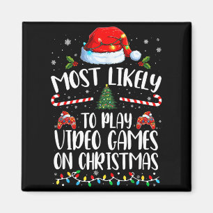 Mest sannolikt att spela tv-spel på jul Familj Magnet
