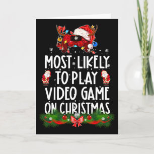 Mest sannolikt att spela TV-spel på jul Kort
