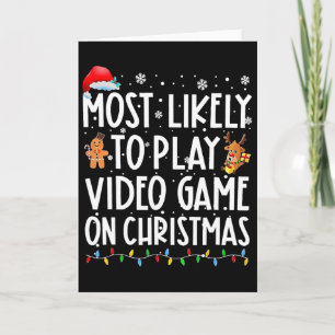 Mest sannolikt att spela tv-spel på jul kort