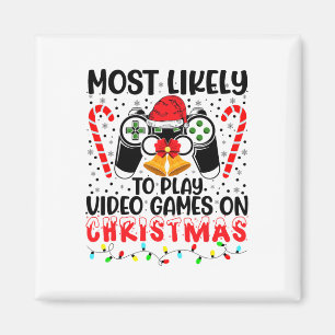 Mest sannolikt att spela tv-spel på jul kul G Magnet