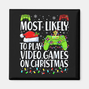 Mest sannolikt att spela tv-spel på jul magnet