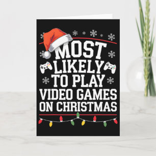 Mest sannolikt att spela tv-spel på julvideo kort