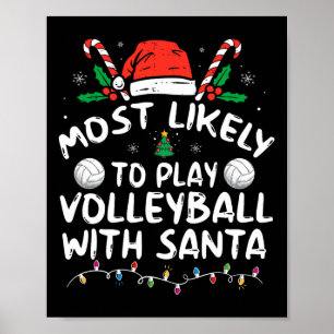 Mest sannolikt att spela volleyball med julfamilje poster