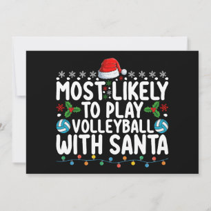 Mest sannolikt att spela volleyboll med Santa jul Inbjudningar