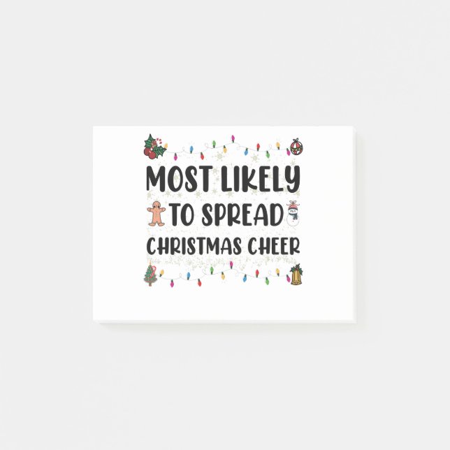 Mest sannolikt att sprida julstämning Jul Xmas Post-it Block (Framsida)