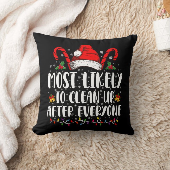 Mest sannolikt att städa upp efter alles jul  kudde (Filt)