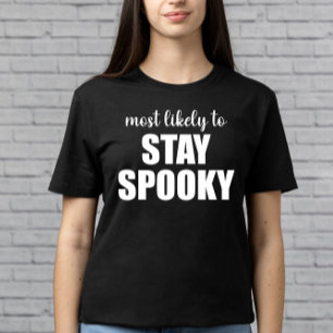 Mest sannolikt att stanna spökrande rolig Hallowee T Shirt