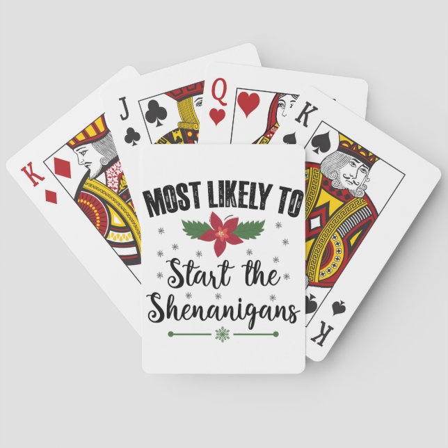 Mest sannolikt att starta julskämtet casinokort (Baksidan)