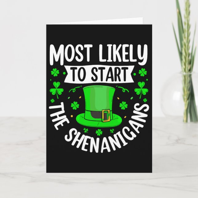 Mest sannolikt att starta rackartyg fun Saint Patr Kort (Framsida)