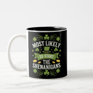 Mest sannolikt att starta upptåget St Patricks  Två-Tonad Mugg