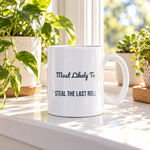 Mest sannolikt att stjäla den sista bullen julmugg kaffemugg