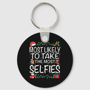 Mest sannolikt att ta flest selfies familj jul nyckelring
