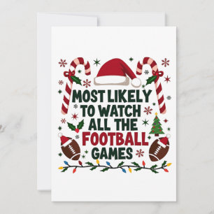 Mest sannolikt att titta på alla fotbollsmatcher F Julkort