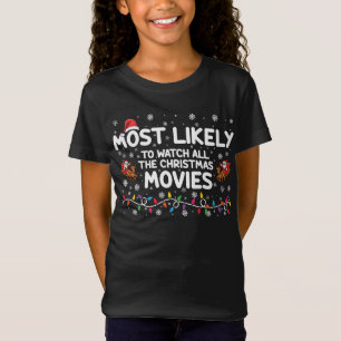Mest sannolikt att titta på alla julfilmer Familj T Shirt