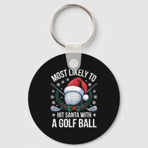 Mest sannolikt att träffa tomten med en golfboll R Nyckelring