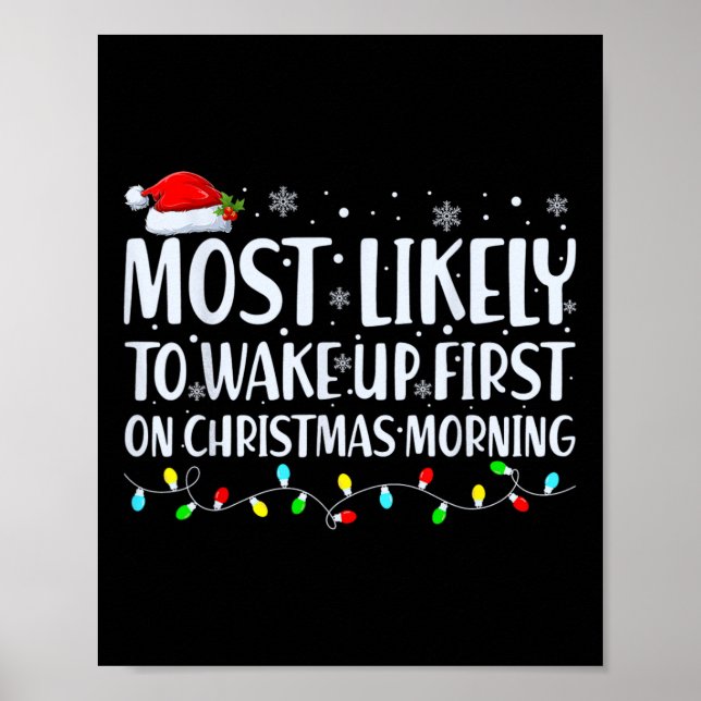 Mest sannolikt att vakna först på julmorgonen  poster (Framsidan)
