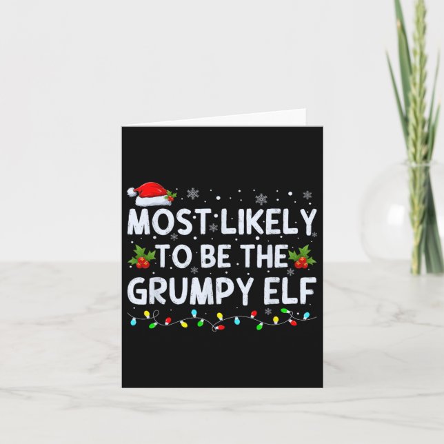 Mest sannolikt att vara den grumpy Elf familjens b Kort (Framsida)