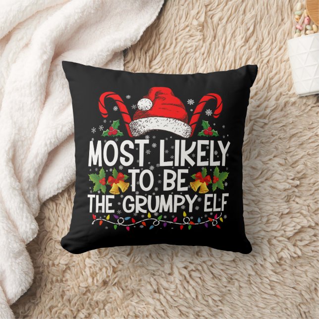 Mest sannolikt att vara den grumpy tomte roliga ju kudde (Filt)