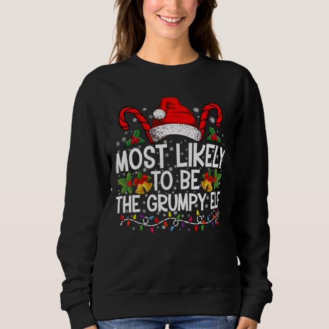 Mest sannolikt att vara den grumpy tomte roliga ju t shirt (Framsida)